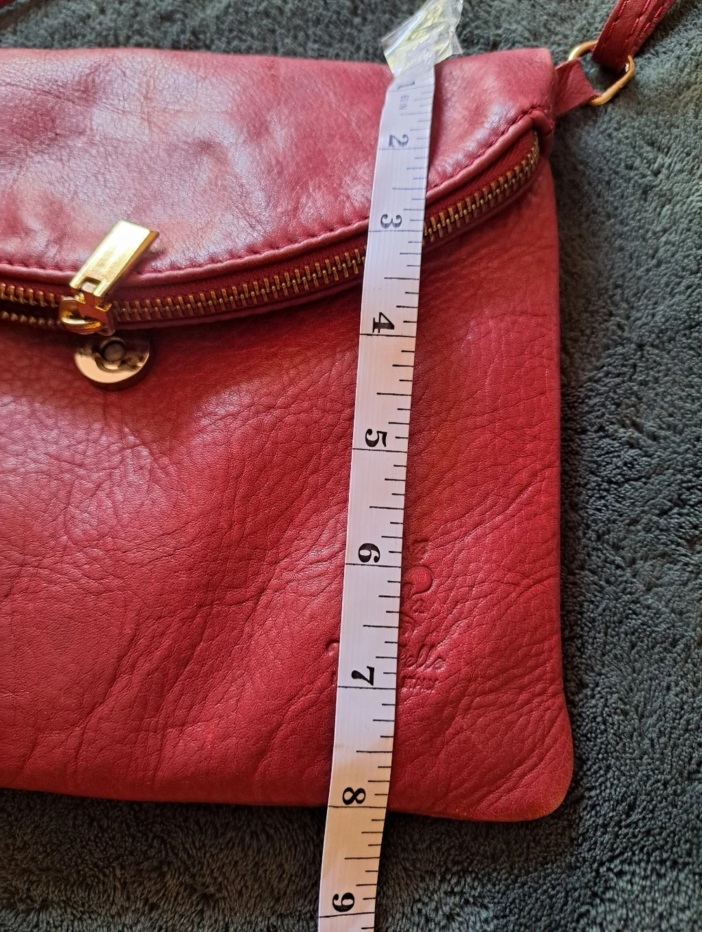 Vera Pelle Wine Red Crossbody Tassel Flap Bag